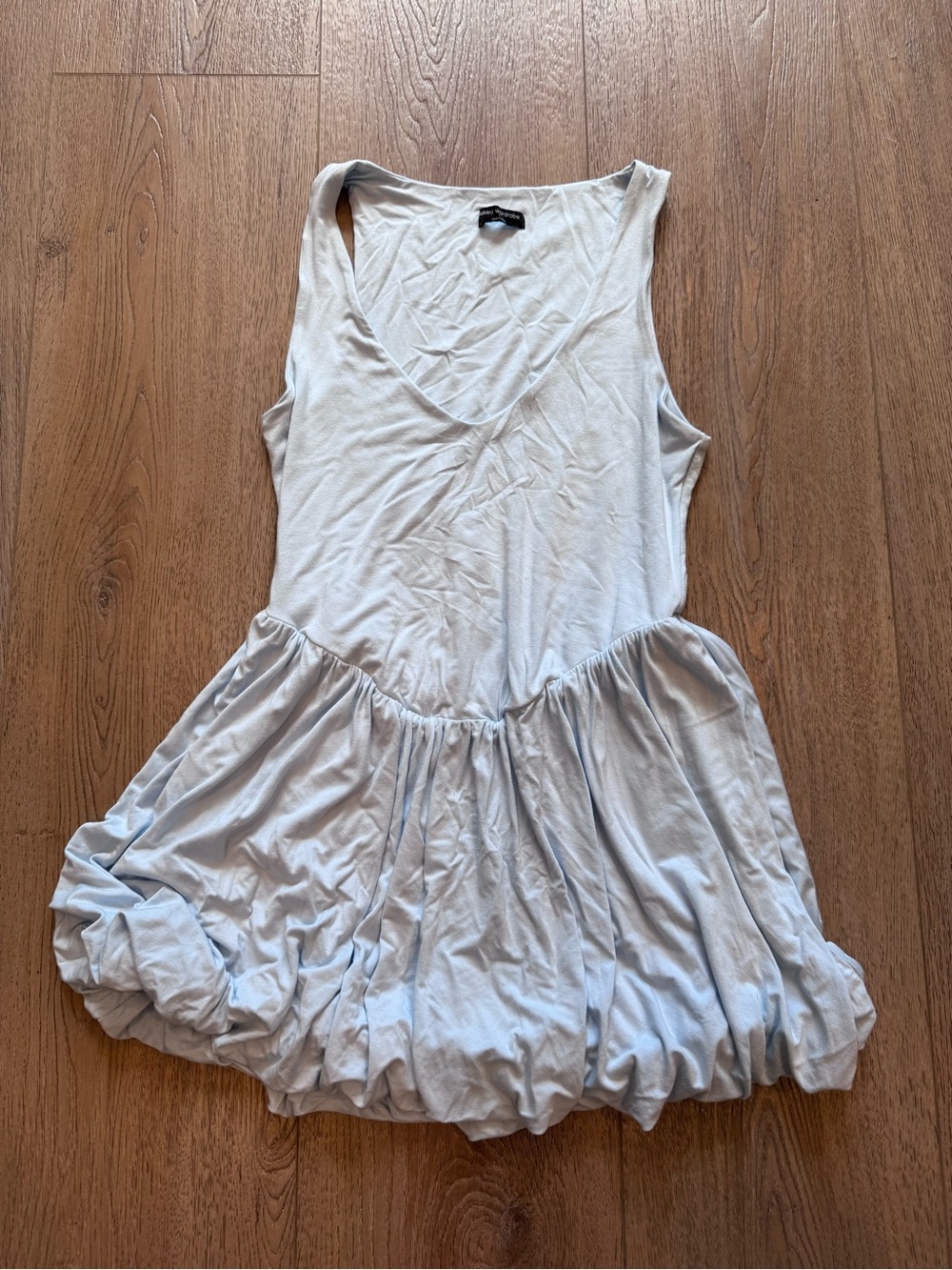 Naked wardrobe baby blue bubble hem mini dress